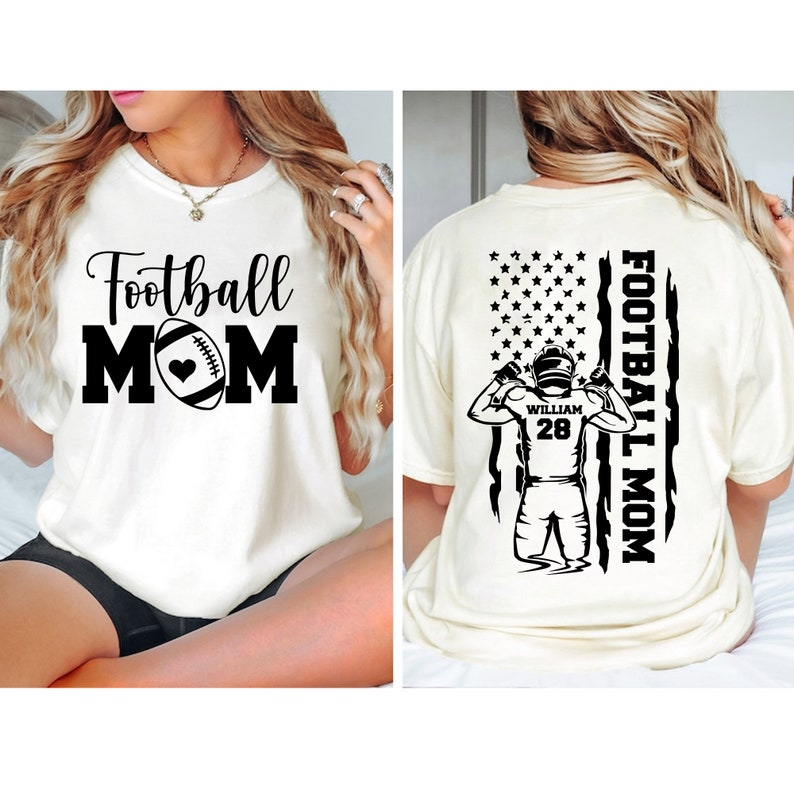 Football Mom Shirt, Custom Football Mom Shirt, Custom Name and Number Football Shirt, Football Mama Shirt, Football Lover, Sports Mom Shirt