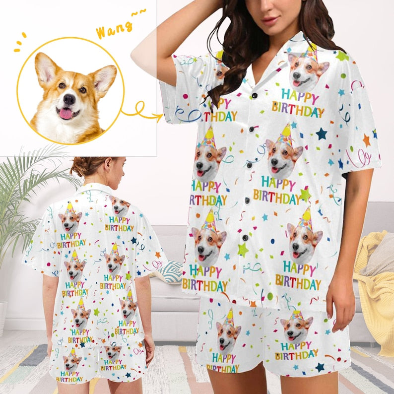 Custom Birthday Pajamas.Family Pajamas Set,Funny Face Pajamas,Birthday Pajamas Adult,Custom Pajamas,Birthday Gifts,Happy Birthday Clothing