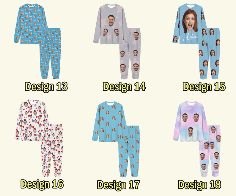 Custom Face Pajama Set Personalized Dog Photo Pajamas Men Women Boys Girls Long Pajamas Bridal Party Pj Gift for Family Lover Christmas