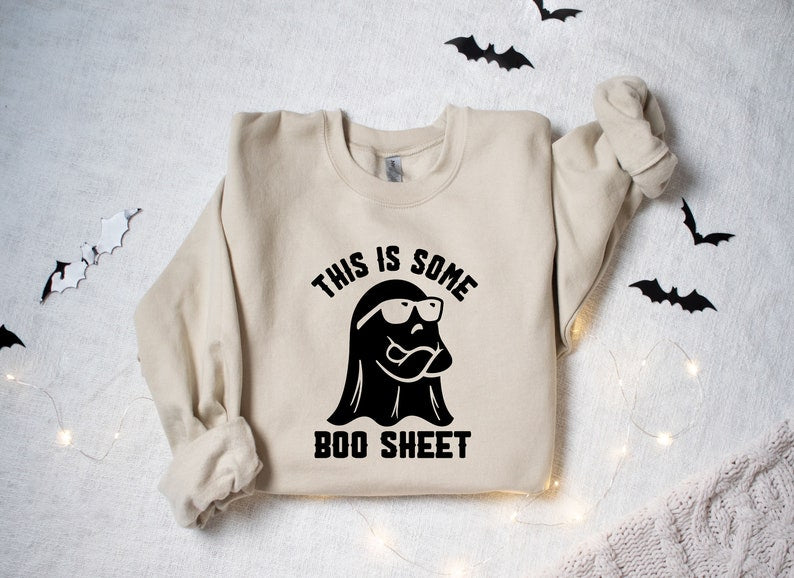 This Is Some Boo Sheet Sweatshirt, Halloween Sweatshirt, Retro Halloween Kids Shirt, Ghost Shirt,Boo Sheet Shirt,Funny Halloween Ghost Shirt