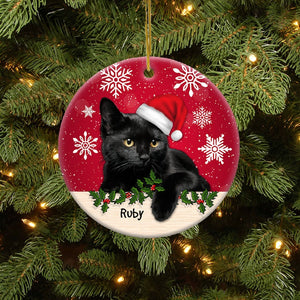 Personalized Black Cat Christmas Ornament, Meowy Christmas Ornament, Cute Black Cat Ornament, Custom Cat Xmas Gift, Christmas 2025 Decor
