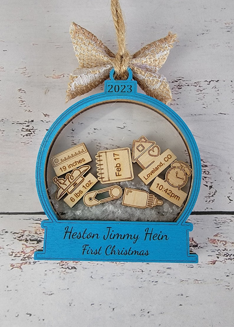 Baby's First Christmas Ornament AnY Year, Customized Babies 1st Christmas, Personalized Baby Name, Christmas Tree Ornaments, New Baby Gift