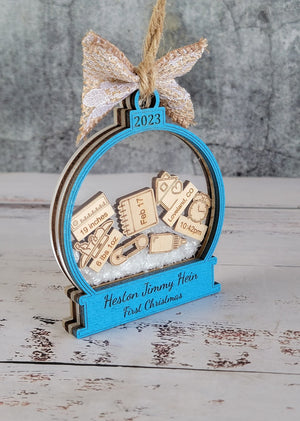 Baby's First Christmas Ornament AnY Year, Customized Babies 1st Christmas, Personalized Baby Name, Christmas Tree Ornaments, New Baby Gift