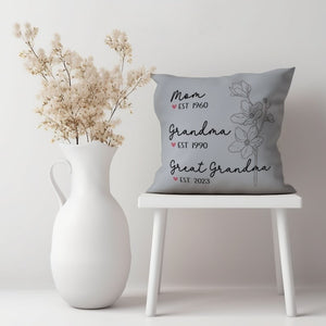 Great Grandma Pillow Personalized Grandparent Pregnancy Gift Grandmother Pillow Case Mom Mother in law Mother's Day Christmas Birthday