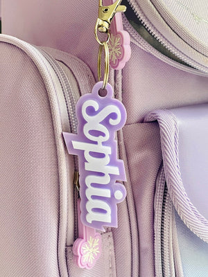 Personalized Acrylic Keychain, Acrylic Name Tag, Backpack Name Tag, Diaper Bag, Custom Name Keychains, Lunchbox Name Tag, Retro Name