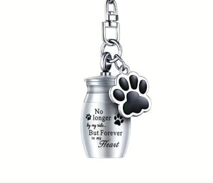No longer by my side Forever in my Heart Personalized Dog Ashes Keepsake,Pet Urns Keychain for Dogs,Cremation Keyrings Urn,Pet Memorial Dog Paw Keychain,Pet Loss Gift,Pet Locket