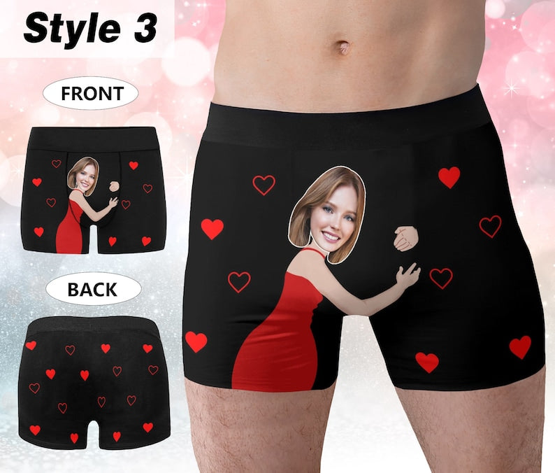 Personalized Boxers for Husband, Custom Face Underwear,Funny Wedding Gift for Bridegroom,Popular Anniversary Gift, Boyfriend Birthday Gift