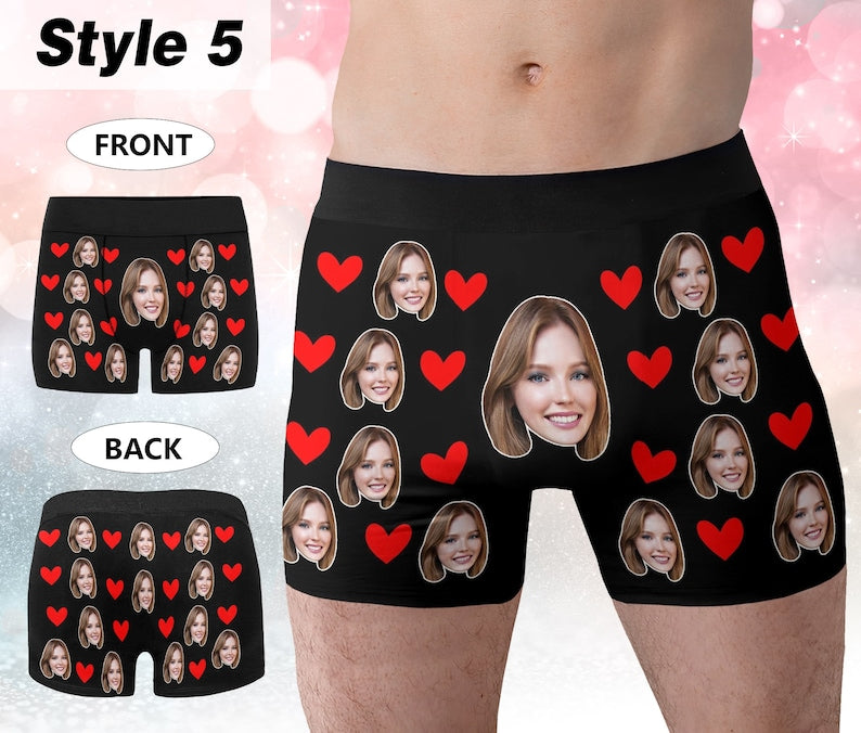 Personalized Boxers for Husband, Custom Face Underwear,Funny Wedding Gift for Bridegroom,Popular Anniversary Gift, Boyfriend Birthday Gift