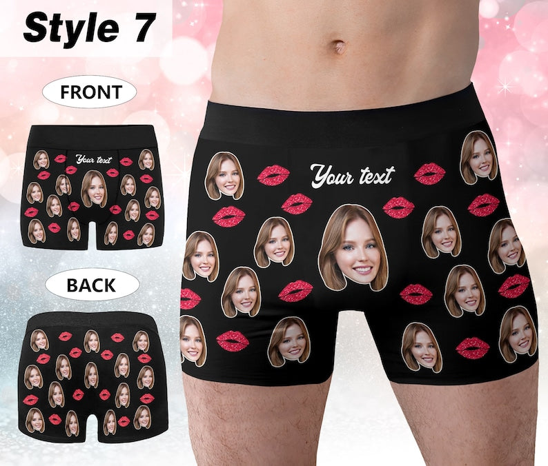 Personalized Boxers for Husband, Custom Face Underwear,Funny Wedding Gift for Bridegroom,Popular Anniversary Gift, Boyfriend Birthday Gift