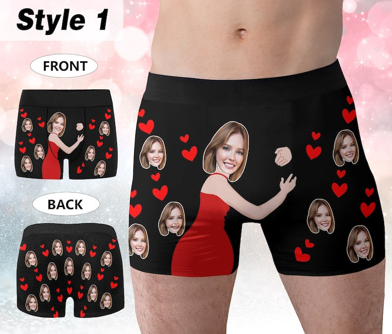 Personalized Boxers for Husband, Custom Face Underwear,Funny Wedding Gift for Bridegroom,Popular Anniversary Gift, Boyfriend Birthday Gift
