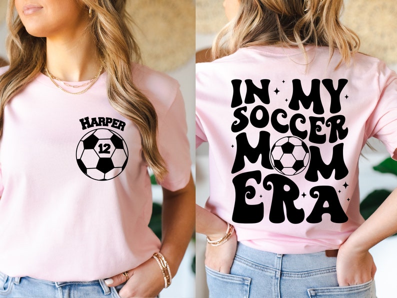 Custom Soccer Mom Shirt, In My Soccer Mom Era, Personalized Soccer Mama Gift, Game Day Mother