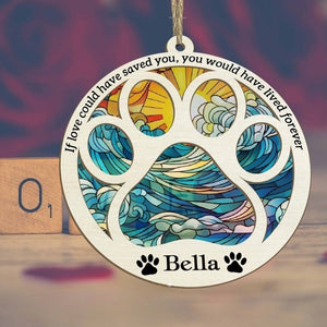 Dog Memorial Suncatcher/Loss of Pet Sympathy Gift/Memorial Suncatcher Ornament/Paw Design Personalize with Name/Pet Memorial Suncatcher Gift