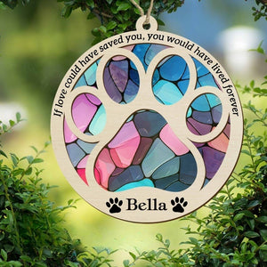 Dog Memorial Suncatcher/Loss of Pet Sympathy Gift/Memorial Suncatcher Ornament/Paw Design Personalize with Name/Pet Memorial Suncatcher Gift