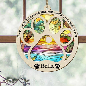 Dog Memorial Suncatcher/Loss of Pet Sympathy Gift/Memorial Suncatcher Ornament/Paw Design Personalize with Name/Pet Memorial Suncatcher Gift