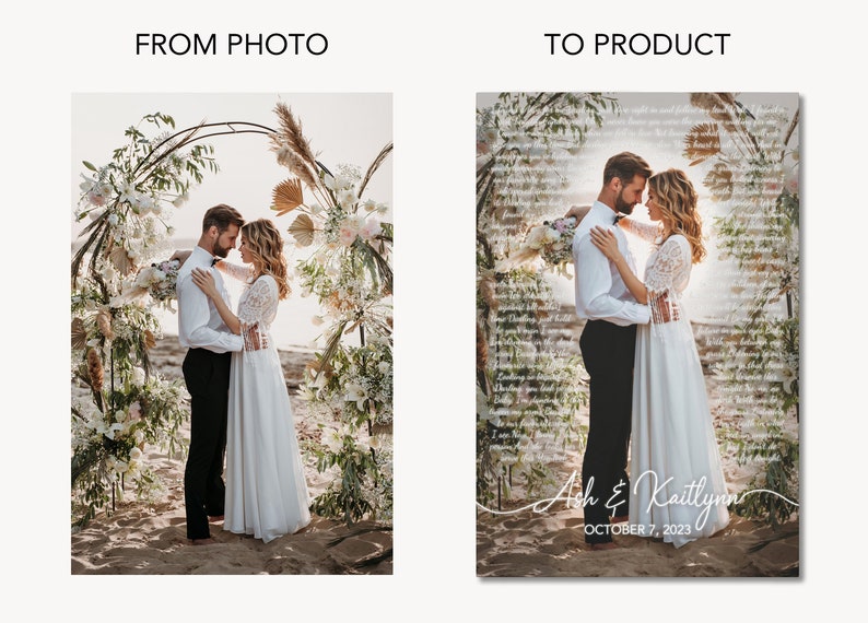 Wedding Song Lyrics with Photo Personalized First Dance Favorite Song Canvas Print 1st Anniversary Custom Sign Framed Mother's Day Gift