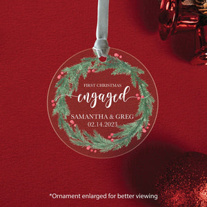 Engagement Ornament, Our First Christmas Engaged 2024, Acrylic Couples Gift, Bridal Shower Gift, Engagement Ornament Gifts, 24