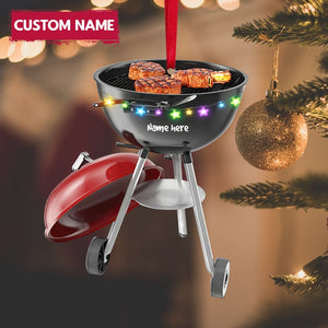 Barbecue Ornament, BBQ Christmas Ornament Gift For Meat Lovers, BBQ Smoker Ornament, Grill Master Gift,Personalized Grill Christmas Ornament