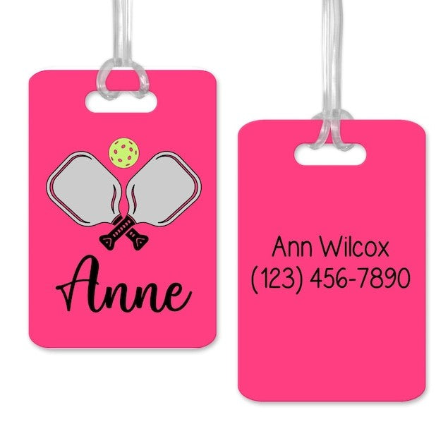 Monogram Pickleball ID Tag, Personalized Pickleball Name Tag