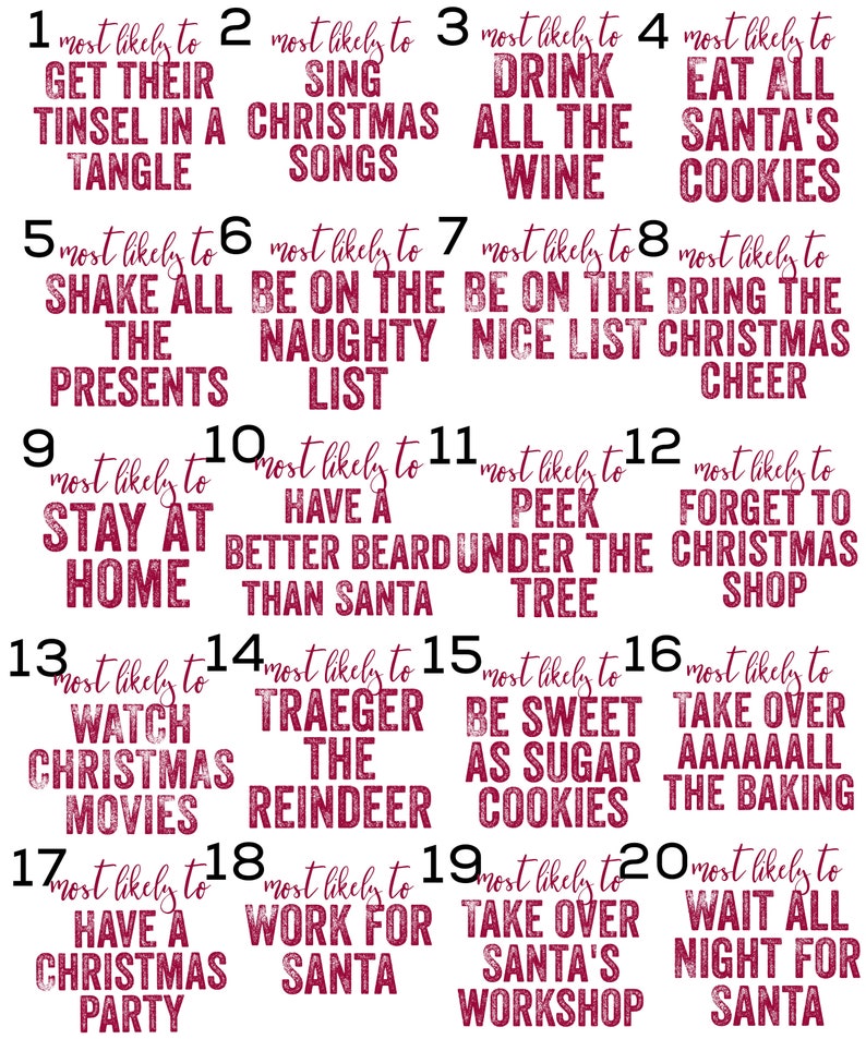 Family Christmas Shirts, Most Likely to, Funny Christmas Party, Christmas Shirt, Matching Christmas Shirt, Custom Shirt, Group Shirts, Food