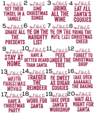 Family Christmas Shirts, Most Likely to, Funny Christmas Party, Christmas Shirt, Matching Christmas Shirt, Custom Shirt, Group Shirts, Food