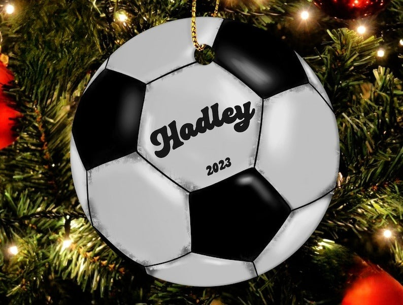 Sports Christmas Ornament 2024 - Kids Christmas Ornament - Soccer Ornament