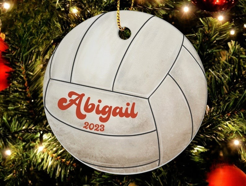 Sports Christmas Ornament 2024 - Kids Christmas Ornament - Volleyball Ornament