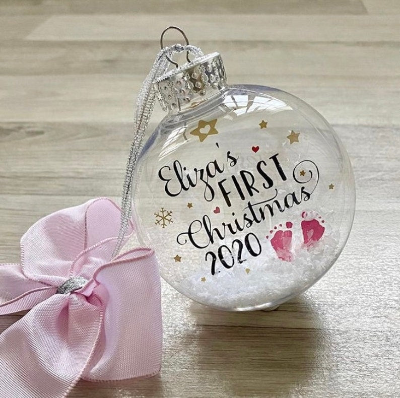 Personalised Baby's First Christmas Bauble 2024, 1st Christmas Ornament