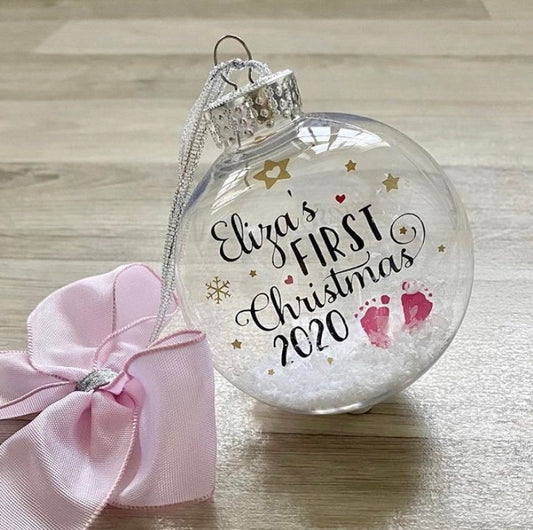 Personalised Baby's First Christmas Bauble 2024, 1st Christmas Ornament