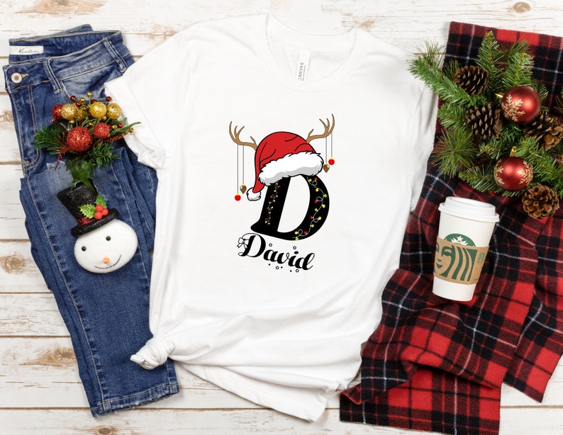 Family Christmas Name Shirt, Monogrammed Family Christmas Shirt, Personalized Christmas Family T-Shirt, Custom Christmas Shirt With Name