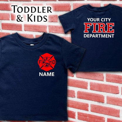 Personalized Name And Optional Fire Department, Firefighter Matching T-Shirt Dad and Kids, Father's Day Gift il_794xN.5287643908_eja0.jpg?v=1715930351