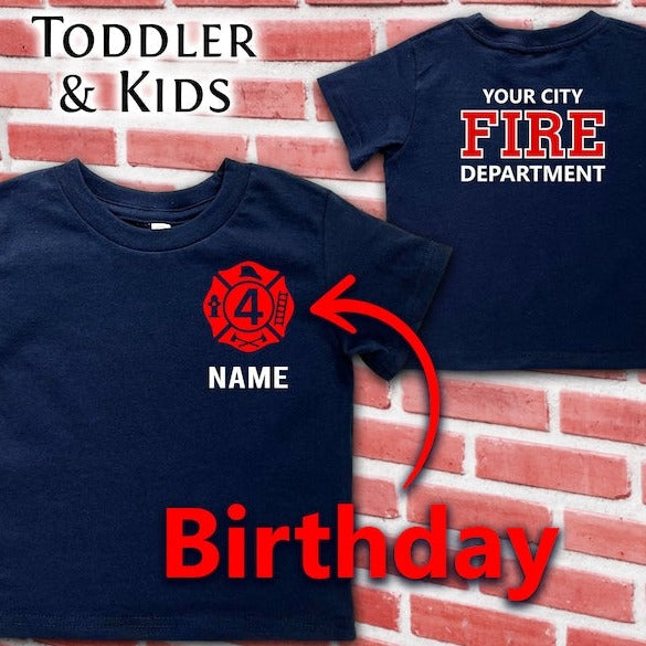 Personalized Age & Name And Optional Fire Department, Firefighter Matching T-Shirt Dad and Kids, Father's Day Gift il_794xN.5287653940_7e1h.jpg?v=1715930388