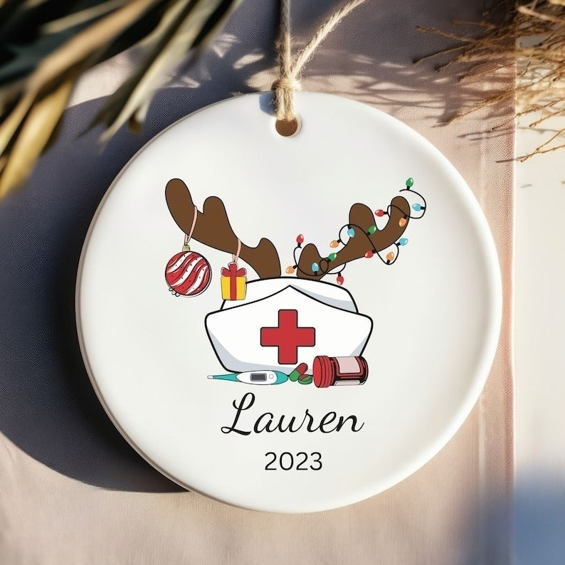Personalized Nurse Christmas Ornament, Nurse Christmas Gift, Nurse Graduate, Nurse Retirement Gift, Gift for Nurse, First Christmas as Nurse