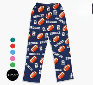 Football Pajama, Sports gift, football gift, gift for football player, football team gift, pajamas and t-shirts.