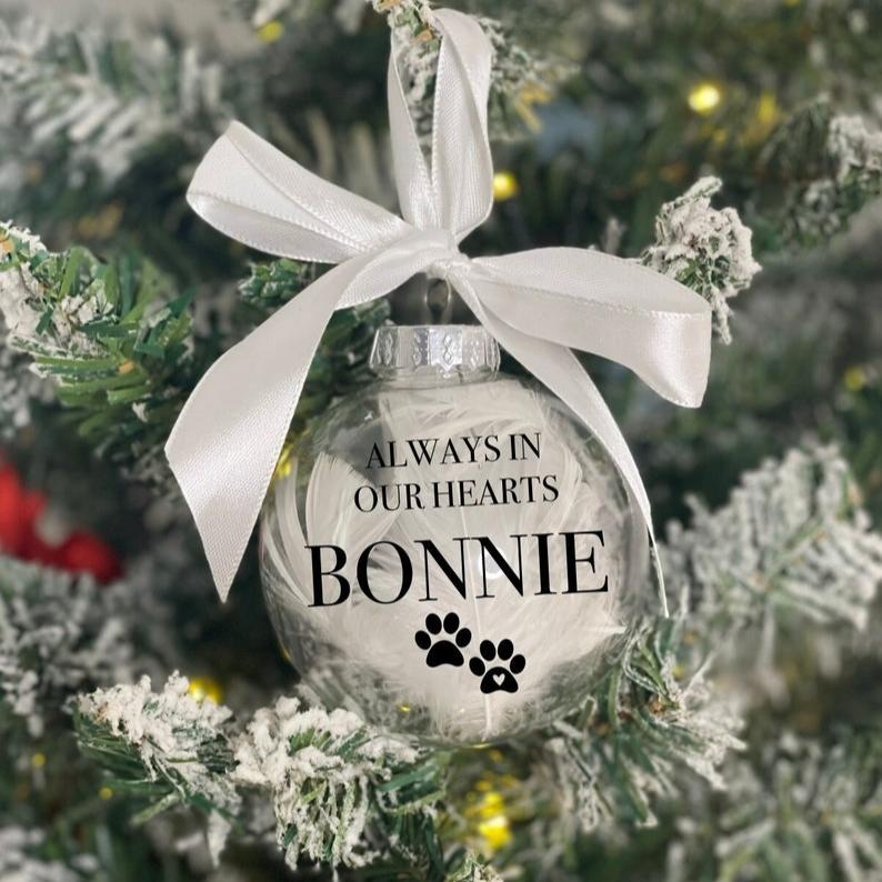 Dog Memorial Personalised bauble | cat bauble | any name | pet | Christmas | decoration | decor | tree | animal | family | memory , lost pet