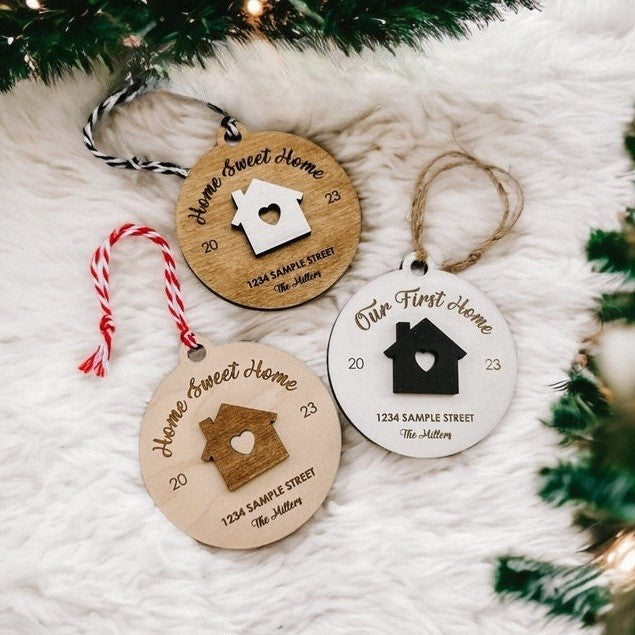 Our First Home Christmas Ornament - New Home Ornament, Home Sweet Home, Finally Home, Our Happy Place, 2024 Christmas Holiday Ornament, Gift