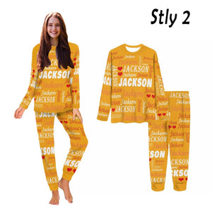 Custom Name Pajamas, Name Monogram Sleepwear, Custom Initial Pajamas, Custom Text Loungewear, Name and Initials Sleep Set, Family Pajama Set