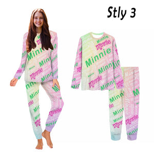 Custom Name Pajamas, Name Monogram Sleepwear, Custom Initial Pajamas, Custom Text Loungewear, Name and Initials Sleep Set, Family Pajama Set