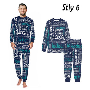 Custom Name Pajamas, Name Monogram Sleepwear, Custom Initial Pajamas, Custom Text Loungewear, Name and Initials Sleep Set, Family Pajama Set