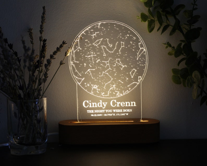 The Day You Were Born Star Map Night Light - Personalized Birthday Gift - 1st 2nd 3rd 13th 16th 18th 21st Birthday Gift - Daughter Birthday