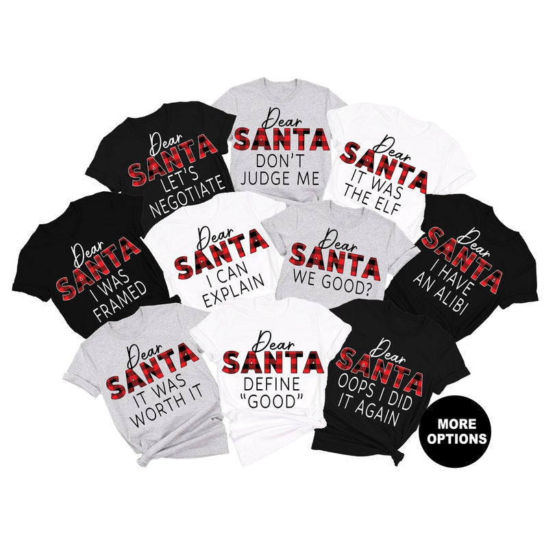 Christmas Family Shirts, Dear Santa Shirt, Matching Family Christmas, Funny Christmas Shirt, Buffalo Plaid, Christmas Pajamas, Family Pajama
