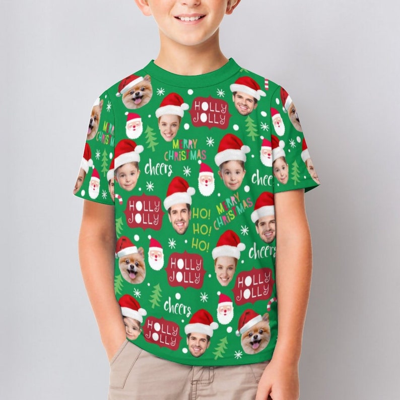 Custom Face Christmas Family Shirt, Personalized Photo T-shirt, Custom Christmas T-Shirt for Husband/Dad,Christmas Funny Tee,Christmas Gifts