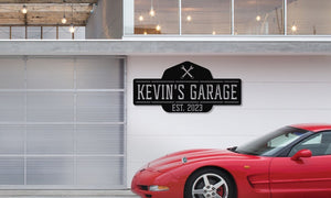 Custom Garage Sign, Personalized Garage Signs, Metal Garage Signs, Garage Hanging sign, Father s Day Gift, Wall Art For Dad, Gift With Name,