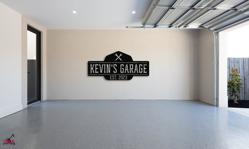 Custom Garage Sign, Personalized Garage Signs, Metal Garage Signs, Garage Hanging sign, Father s Day Gift, Wall Art For Dad, Gift With Name,