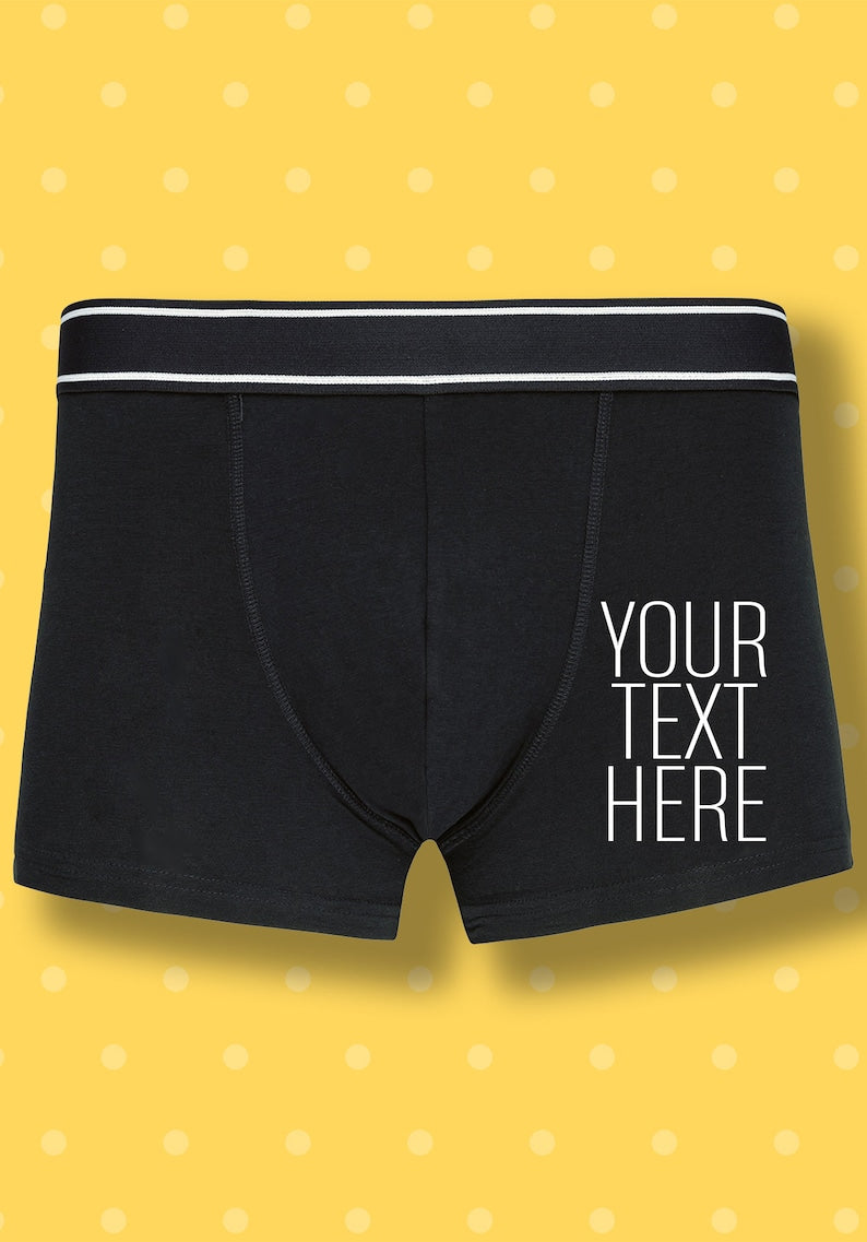Your Text Personalised Boxer Custom Funny Men Underwear, Valentines Day Gift Boyfriend, Gift For Him, Husband Gift, Gifts For Him