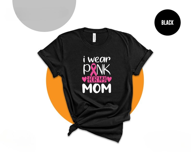I Wear Pink for Shirt, Custom Family Breast Cancer Shirt, Cancer Awareness Shirt, Pink Ribbon Shirt, Cancer Survivor Tee, Breast Cancer Tee