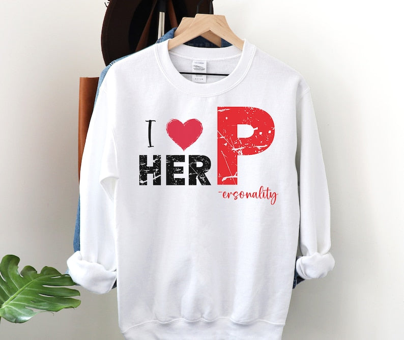Couples Sweatshirts, I Love His D I Love Her P, His and Hers Matching Sweaters, Funny Couples Shirts, Engagement Anniversary Couples Gift