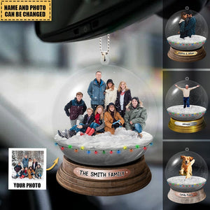 Personalized Family,Sisters,Friends,Pets In Christmas Snowball Acrylic Ornament, Custom Photo Family Ornament, Christmas With Family