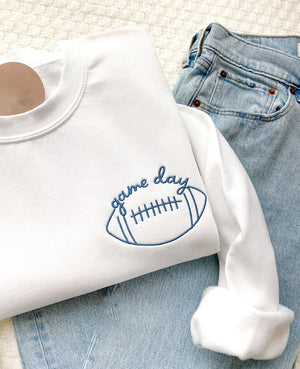 Game day Football Shirt, Embroidered Football Game Pullover, Football Season Womens Football Shirt, Football Game Day Sweatshirt, game shirt