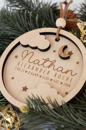 Baby's First Christmas | Custom Ornament | Birth Announcement | 2023 Ornament | 1st Christmas | Baby Keepsake | Newborn Christmas