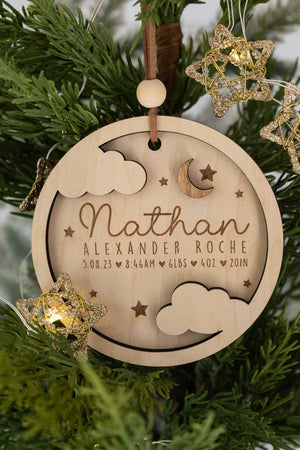 Baby's First Christmas | Custom Ornament | Birth Announcement | 2023 Ornament | 1st Christmas | Baby Keepsake | Newborn Christmas
